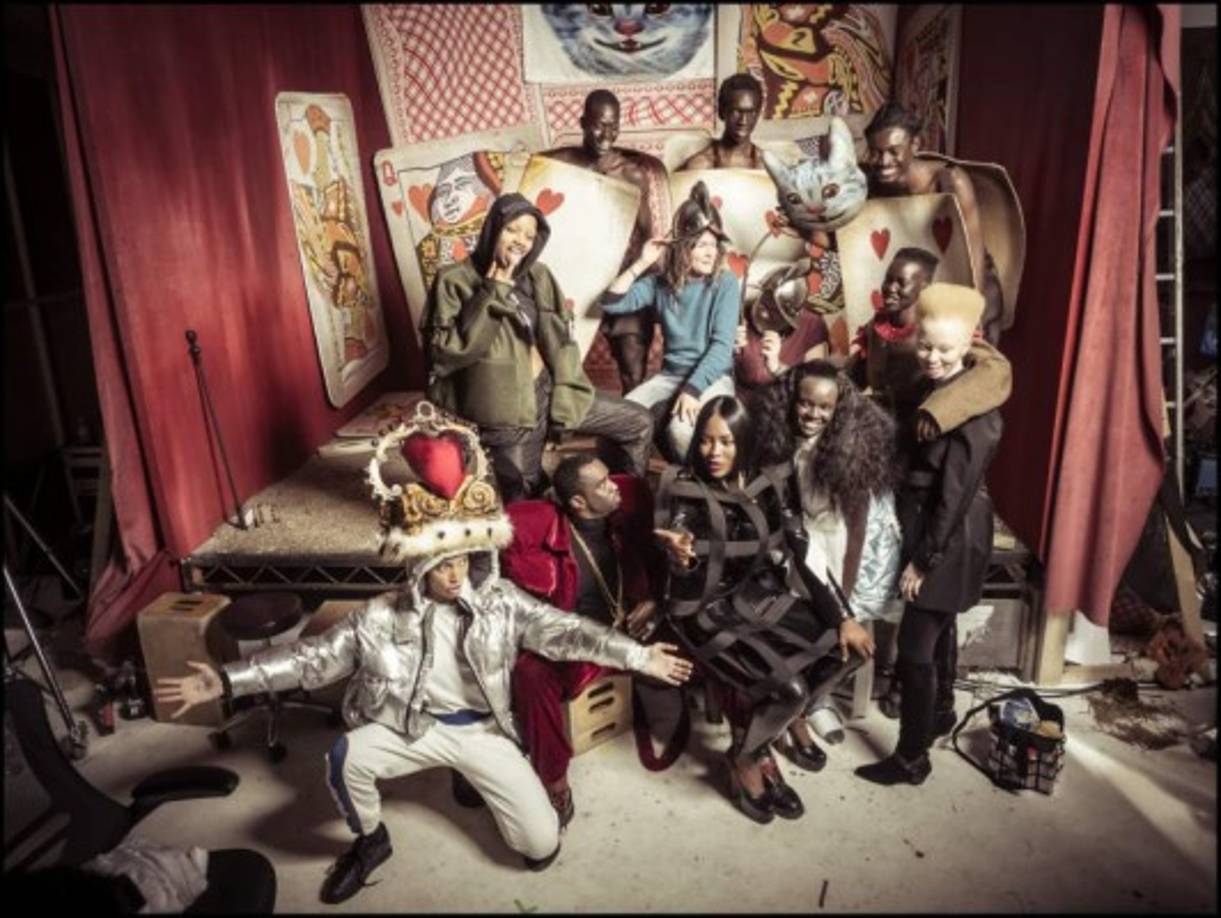 Los protagonistas de la versión Pirelli de Las aventuras de Alicia en el País de las Maravillas: Adwoa Aboah es Tweedledee; Naomi Campbell y Sean Combs son los verdugos reales ; Slick Woods es el sombrerero; Lupita Nyong'o es El Lirón; Whoopi Goldberg es The Royal Duchess; Djimon Hounsou es El rey de corazones; RuPaul is la reina de corazones; Adut Akech is el rey de diamantes; Alpha Dia, King Owusu y Wilson Oryema son los jardineros; Lil Yachty es el guardia real; Thando Hopa la princesa; Zoe Bedeaux es la oruga; Sasha Lane is La liebre de marzo (March Hare); y Duckie Thot es Alicia.