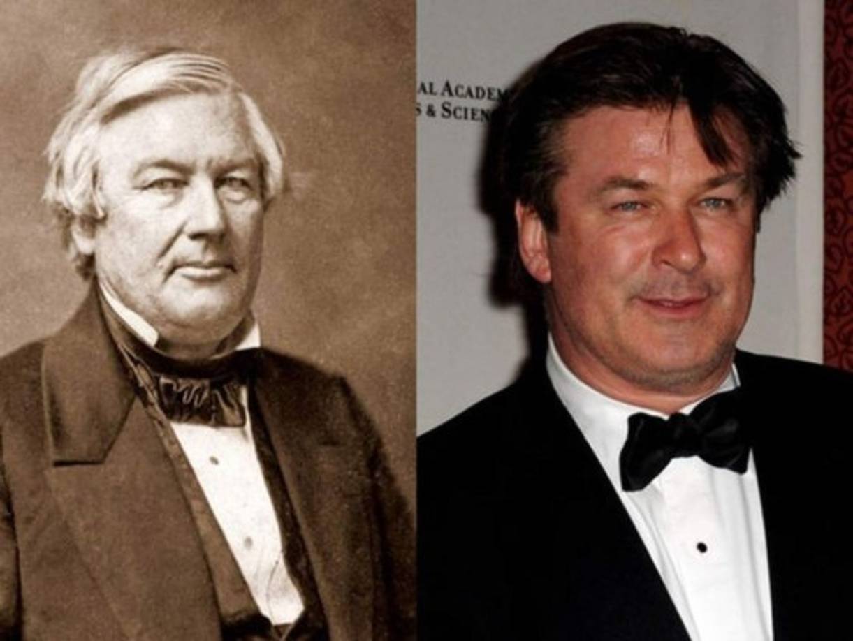 Millard Fillmore y el actor Alec Baldwin <br/>Fillmore nació el 7 de enero de 1800 y murió el 8 de marzo de 1874. Fue el décimo tercer presidente de los Estados Unidos de América.