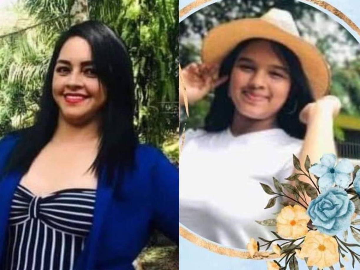 Mariana Barahona y su hija Alexandra, de 16 años, están siendo veladas este lunes en El Negrito, Yoro. 