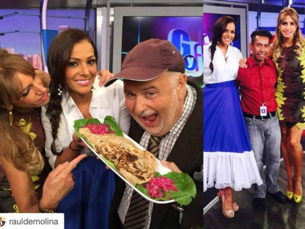 El 15 de septiembre le enseñó al mundo como comer baleadas y lució un vestido típico de Henry Meza.