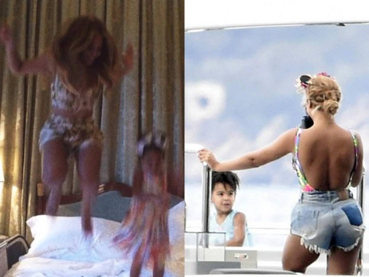 Beyoncé se porta de forma espontanea ante las cámaras con su pequeña.