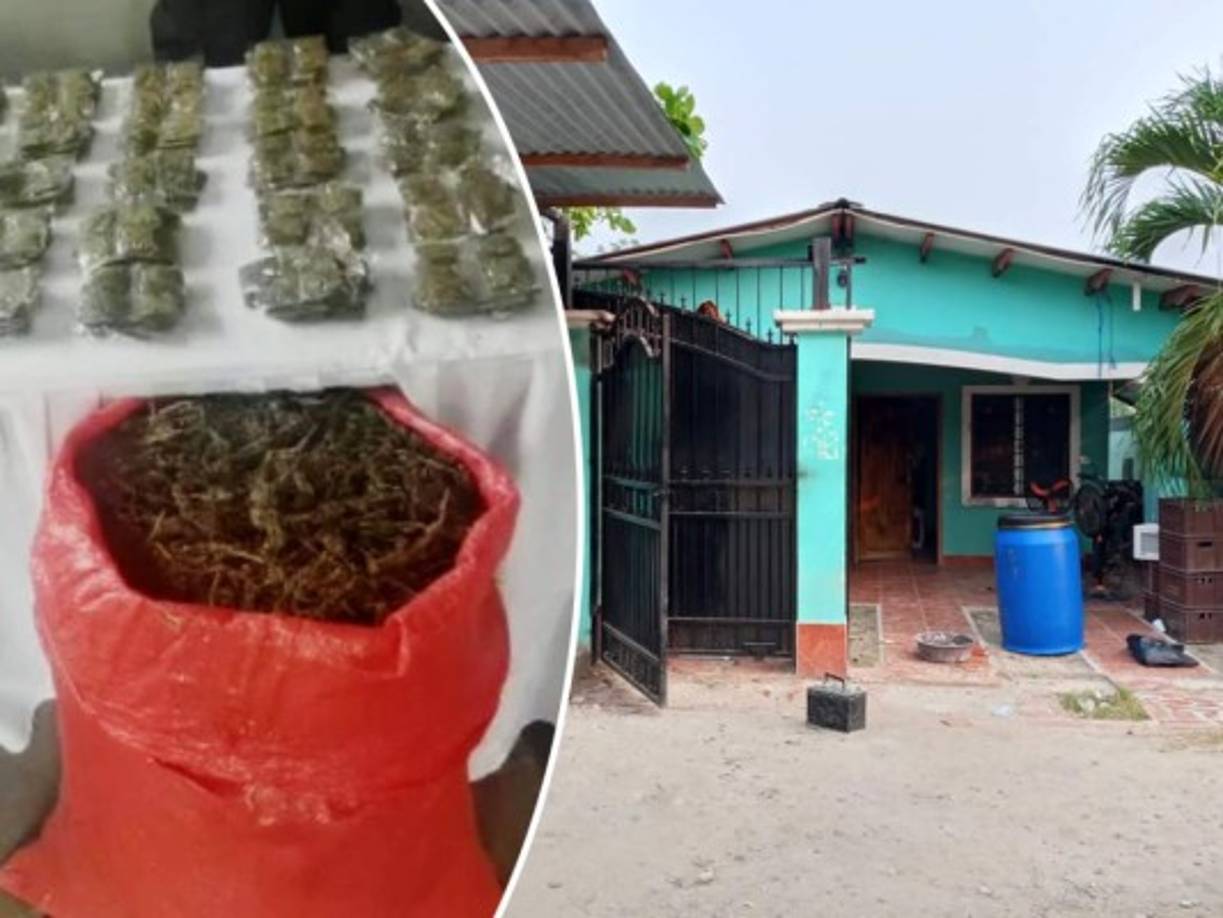 Una casa en el municipio de Villanueva, departamento de Cortés, era usada como centro de procesamiento, venta y distribución de drogas.