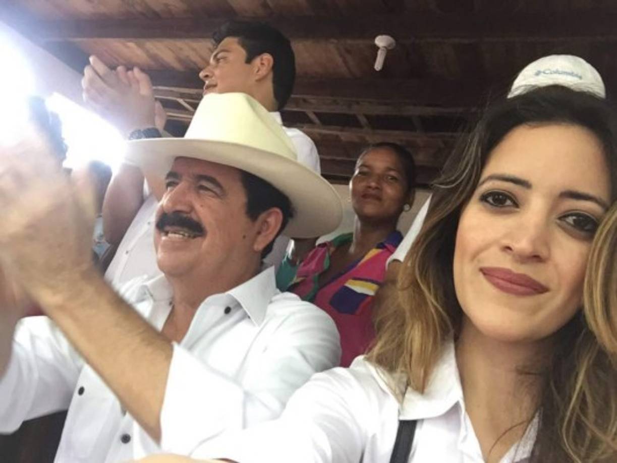 La Pichu junto a su padre, el expresidente, Manuel Zelaya Rosales.