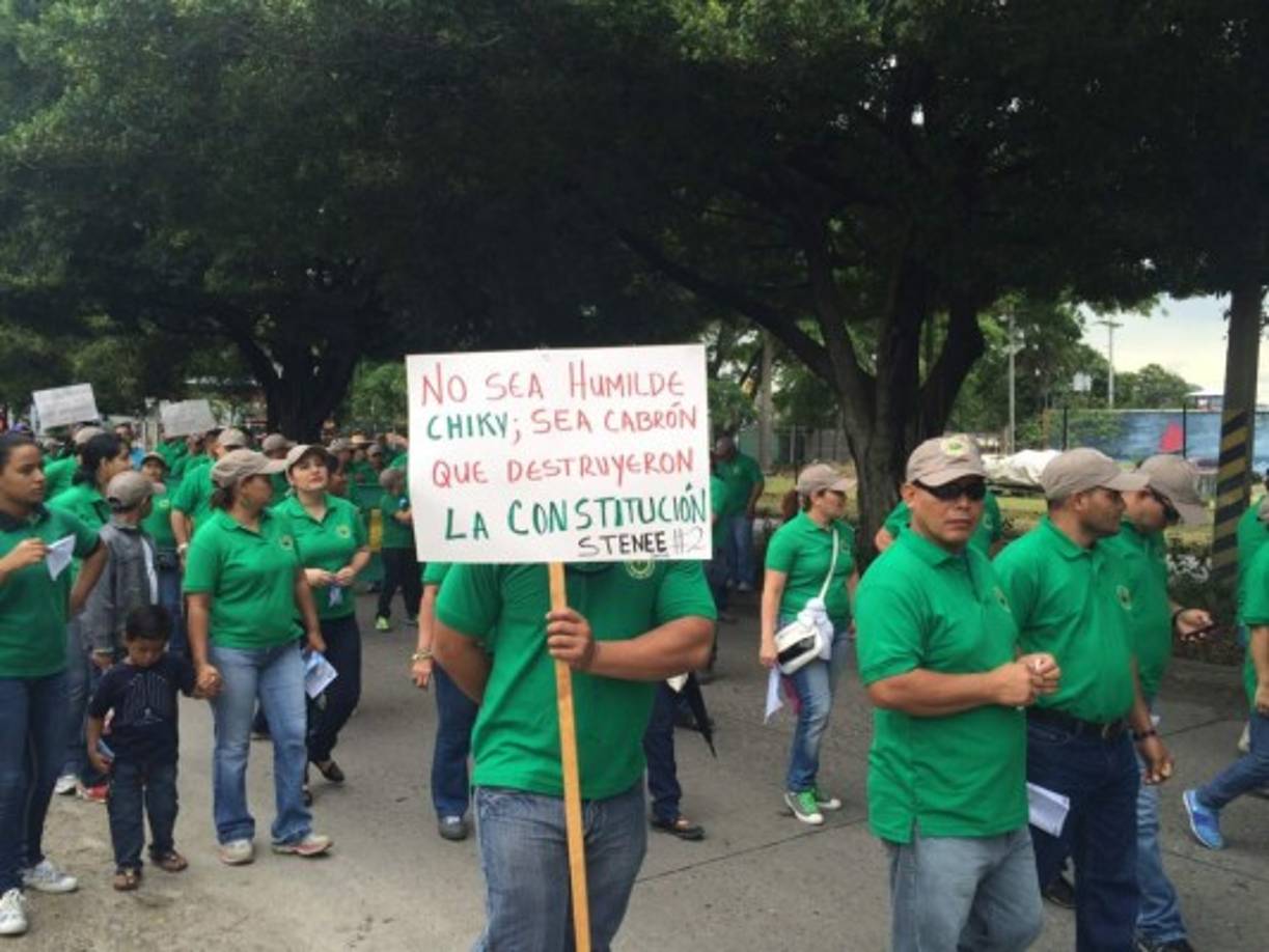 Marcha del Día del Trabajo en San Pedro Sula.