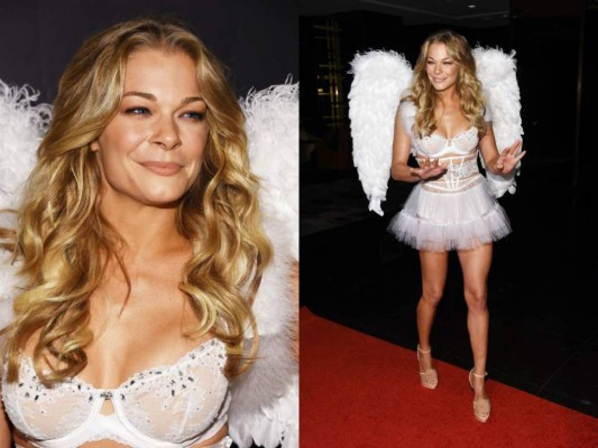 La actriz LeAnn Rimes se visitó de angelito.