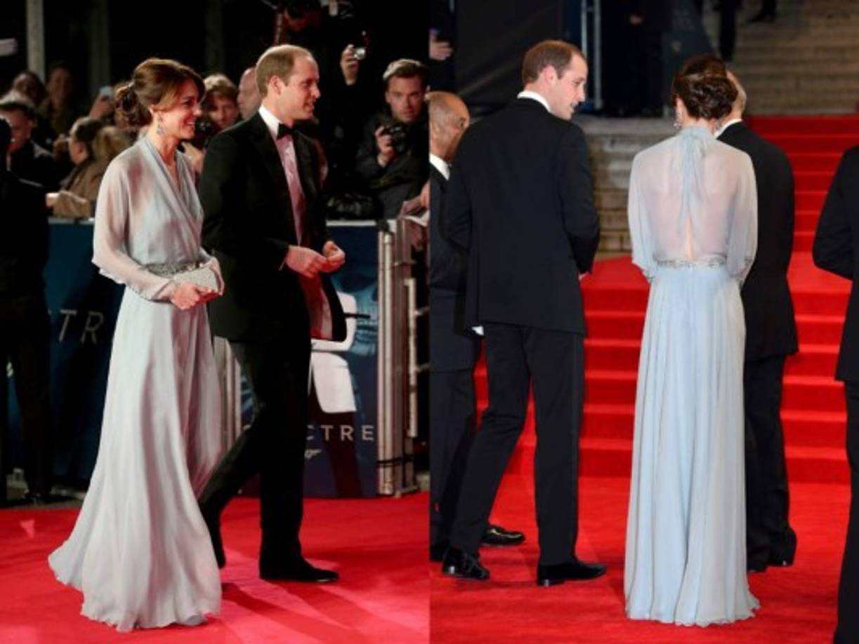 La Duquesa de Cambridge mostró su lado más sexy con un vestido que combinaba una ligera transparencia con una pequeña abertura en la espalda.