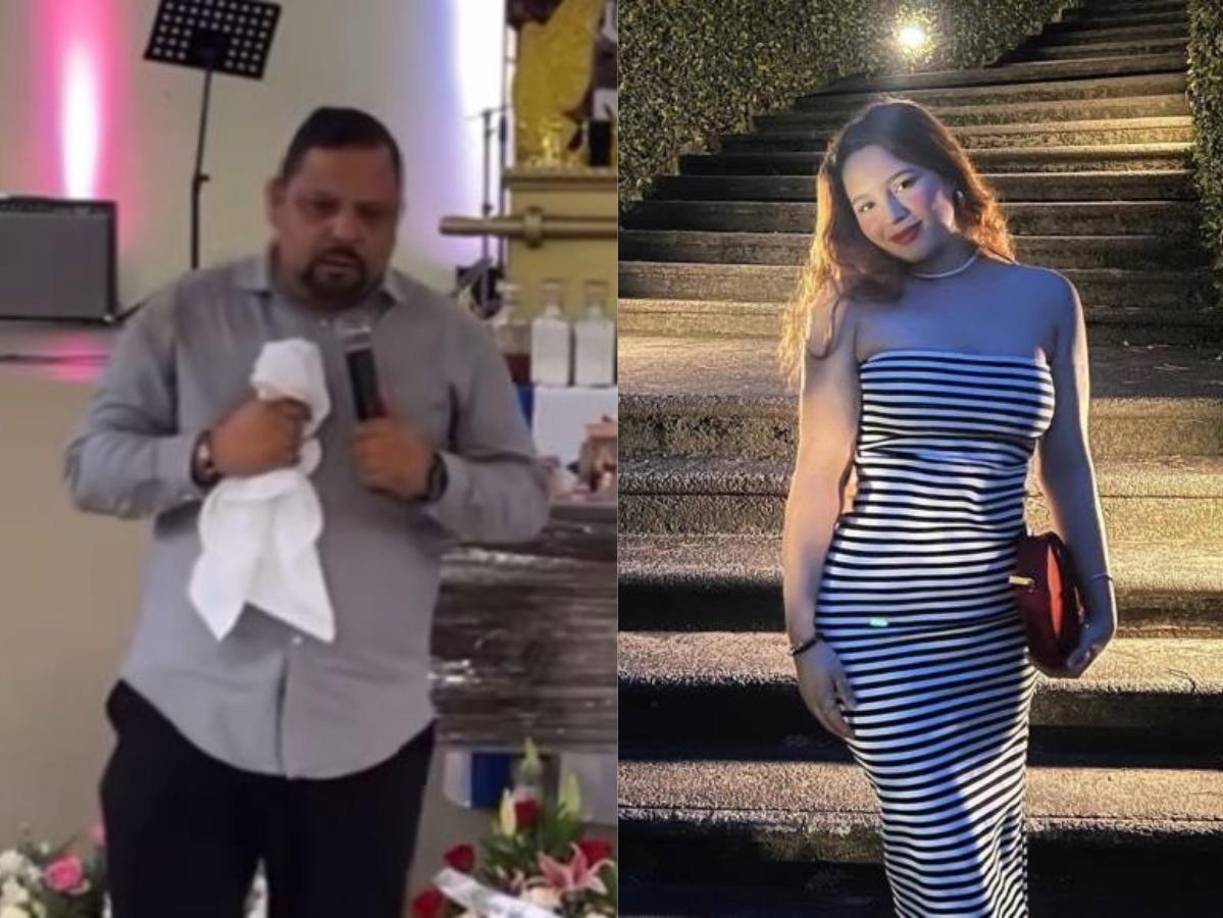 El pastor Mauricio Cáceres, padre de la joven Mía Cáceres, dedicó sentidas palabras de despedida en el funeral de su hija en Tocoa, Colón. 