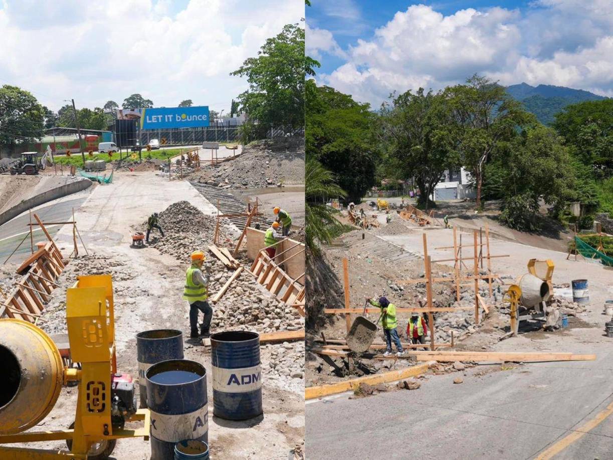 Autoridades municipales avanzan en el mejoramiento del vado Juan Lindo, en San Pedro Sula. 