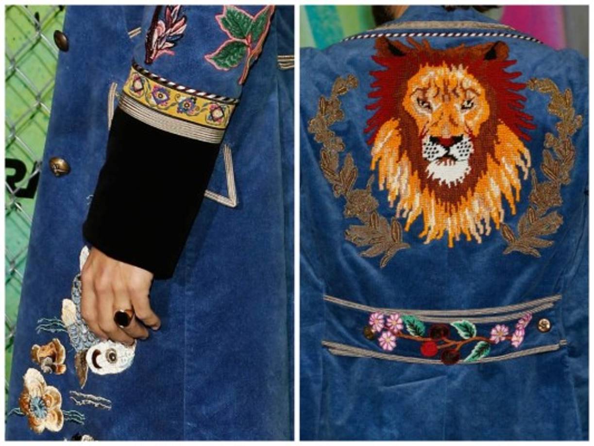 La chaqueta de mezclilla de Jared Leto le bordaron diseños exclusivos como un león.