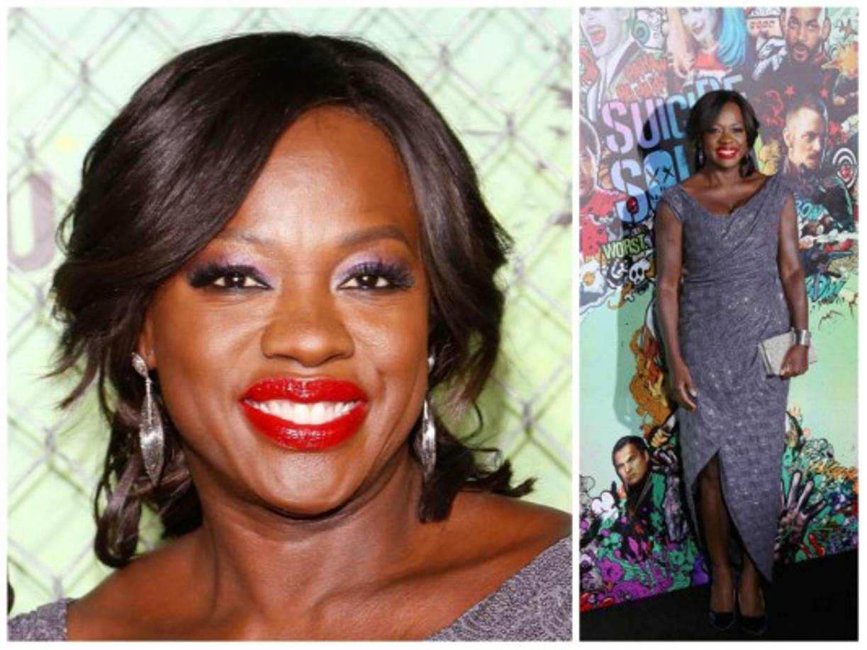 Viola Davis de Vivienne Westwood en la premiere de 'Escuadrón Suicida'.