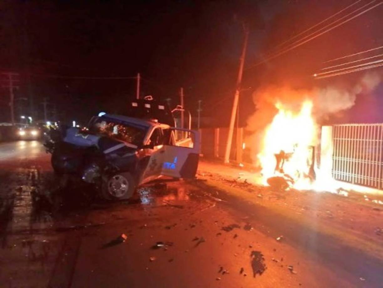 La persecución terminó con un bloqueo de carretera. La camioneta con los sicarios, huyendo, impactó contra un bloqueo policial, lo que provocó que se incendiara y murieran calcinados varios sicarios.