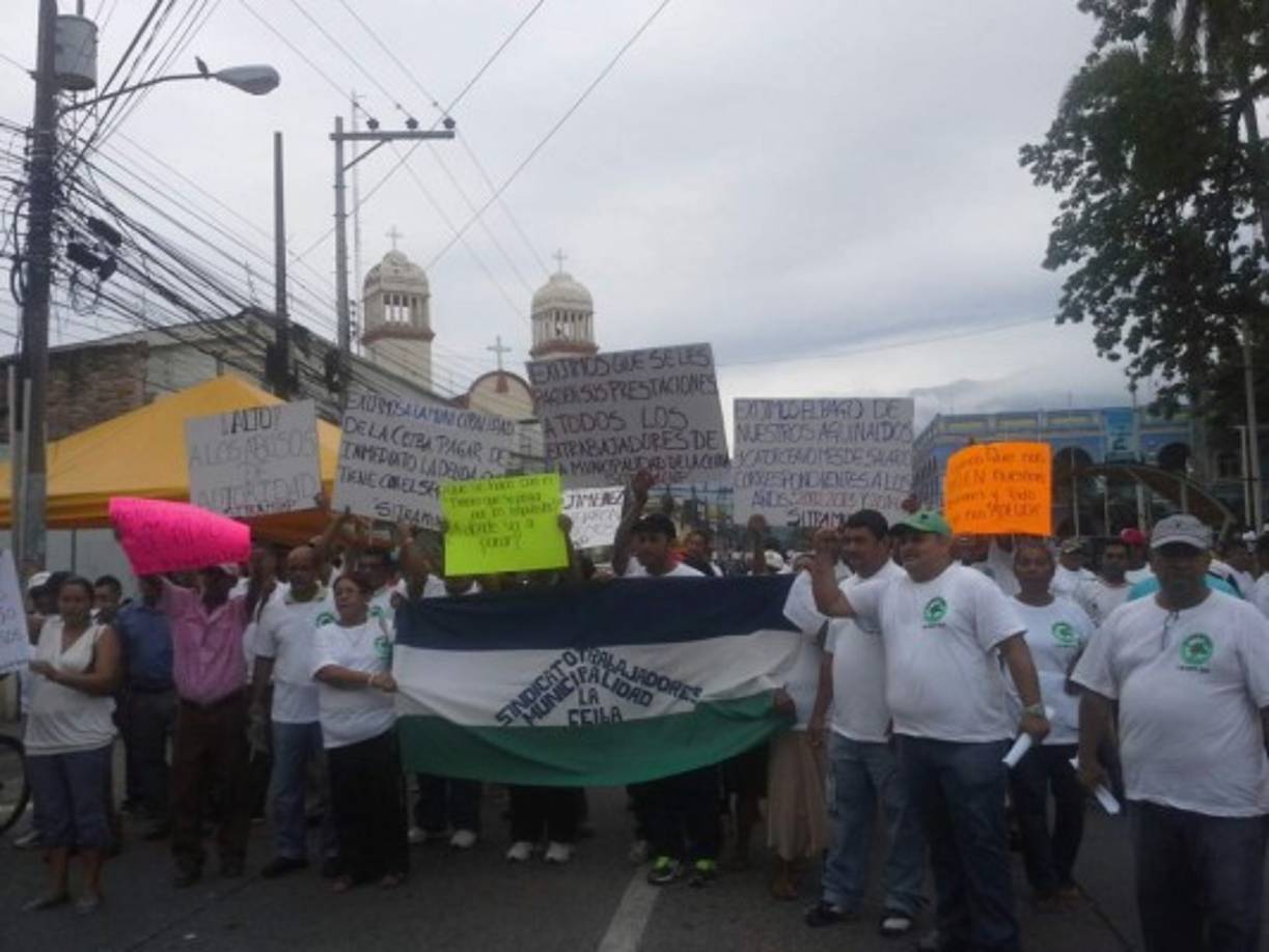 Marcha del Día del Trabajo en La Ceiba.