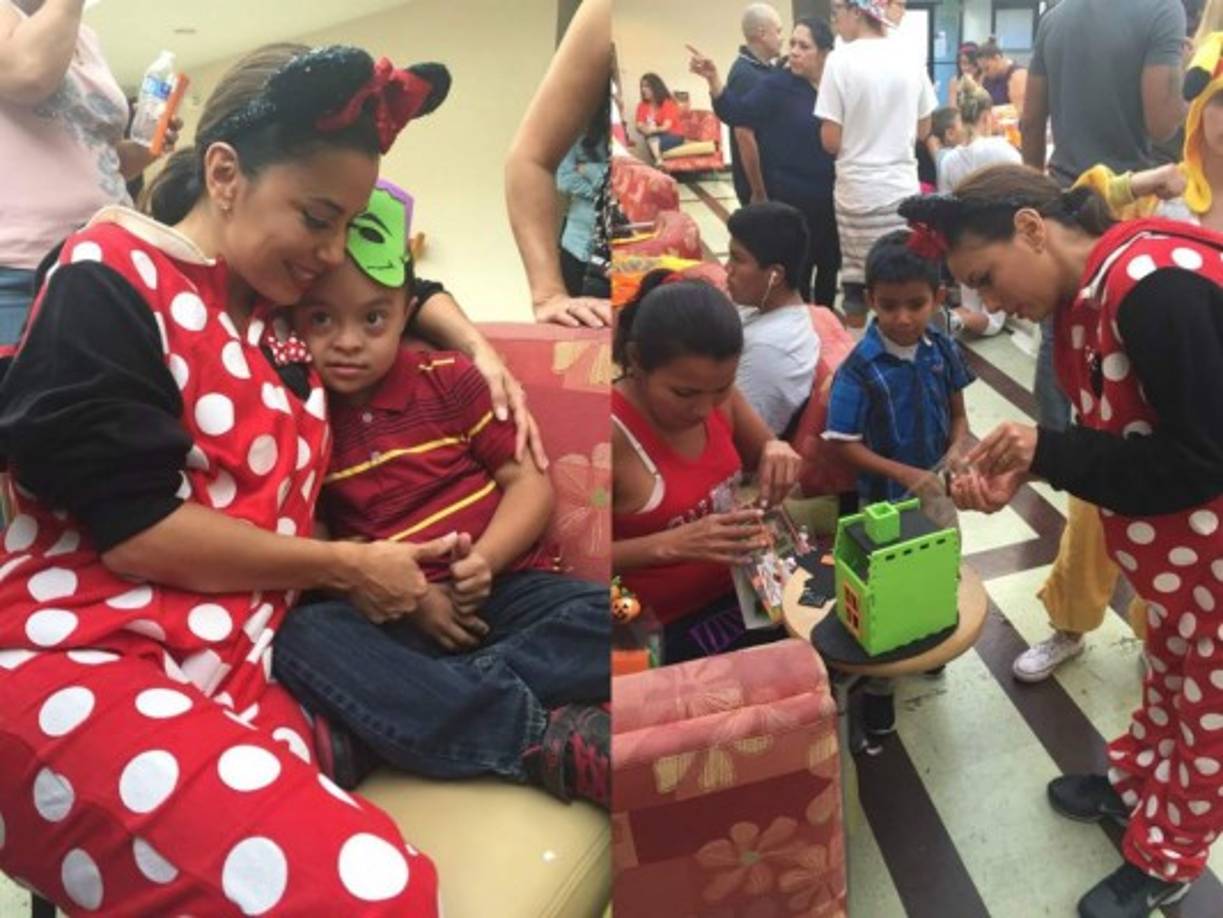 Eva Longoria compartió con varios niños latinos vestida de Mickey Mouse.