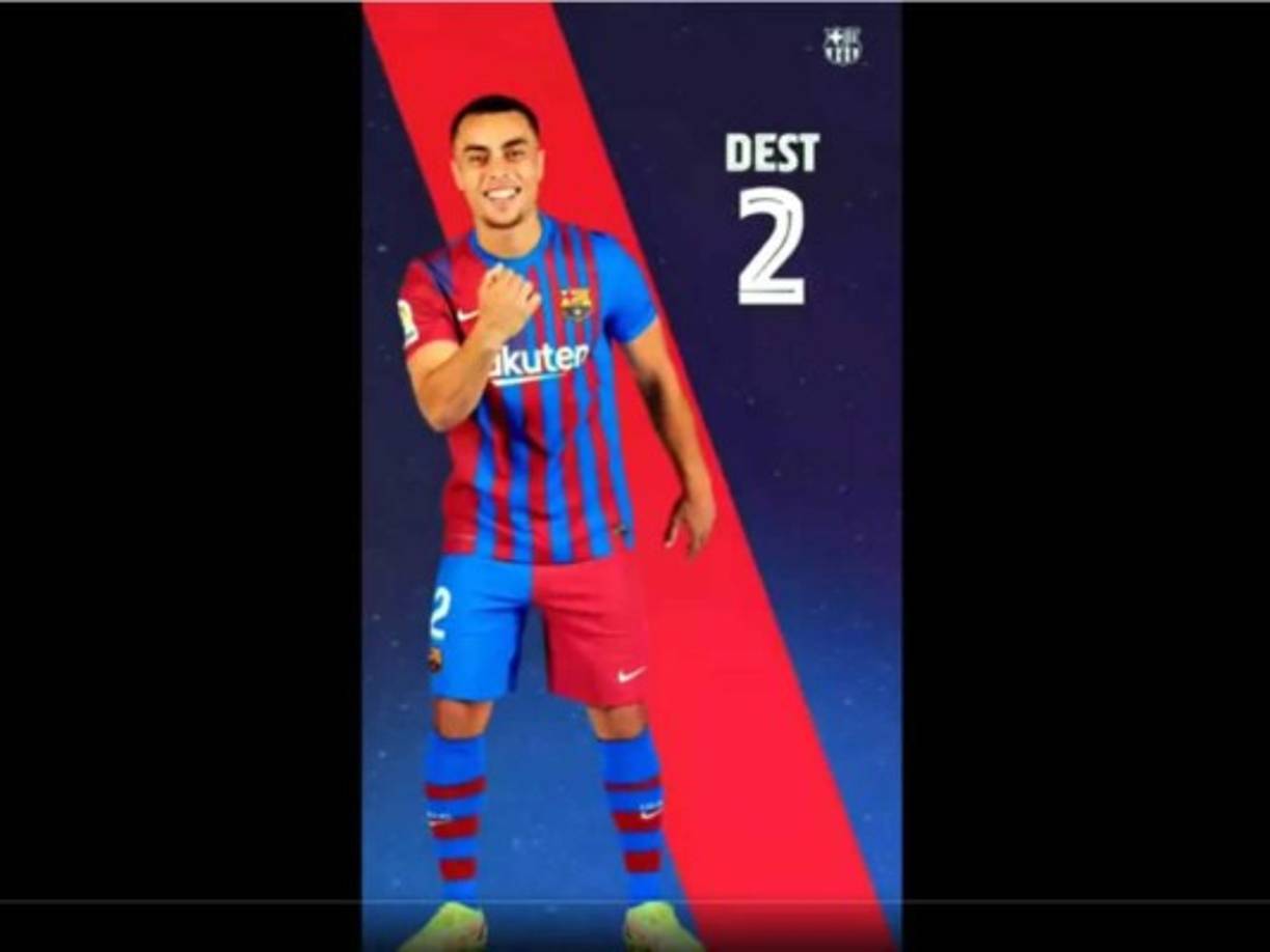 Sergiño Dest - El lateral derecho estadounidense seguirá portando el dorsal 2.