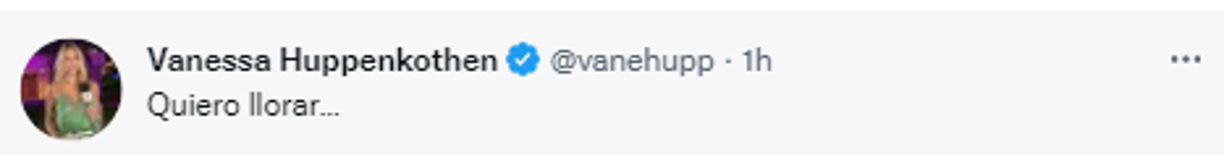 Así reaccionó la periodista de ESPN, Vanessa Huppenkothen, a la derrota.