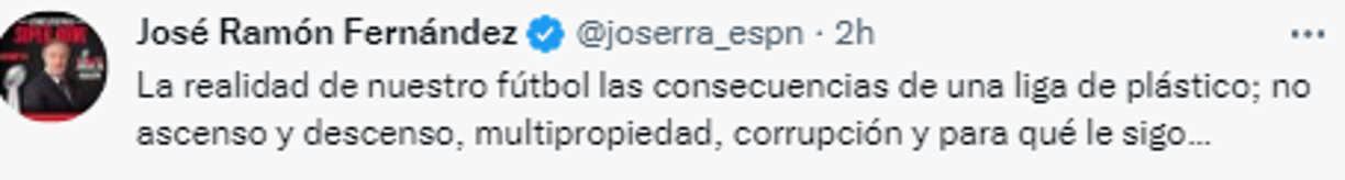 José Ramón Fernández habló sobre el fútbol mexicano.