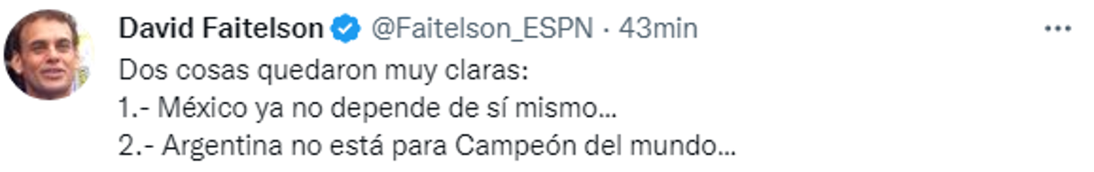 David Faitelson no podía faltar y criticó a los dos equipos al final del encuentro.