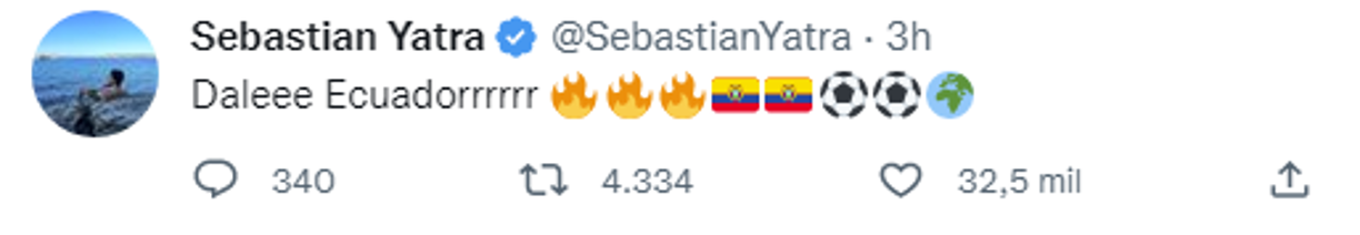 Y el cantautor colombiano, Sebastian Yatra también mostró su apoyo.