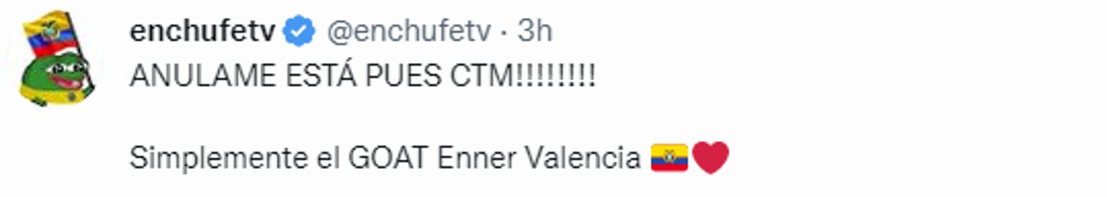 La cuenta del programa web ecuatoriano de sketches “Enchufetv”, también se hizo presente.