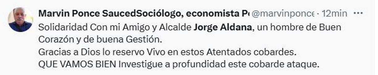Marvin Ponce, exdiputado y analista político, se solidarizó con el jefe municipal del Distrito Central. 