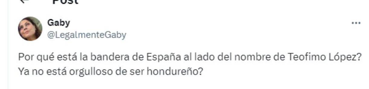 Algunas personas comenzaron a cuestionar a Teófimo López en las redes sociales al ver la bandera de España al lado del nombre del boxeador. 