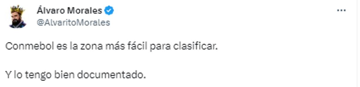 Álvaro Morales aprovechó para “atacar” a Messi durante el duelo ante Ecuador: “Conmebol es la zona más fácil para clasificar.Y lo tengo bien documentado”.