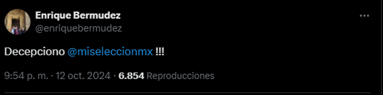 “Decepcionó México”, comentó Enrique “Perro” Bermudez tras finalizar el partido.