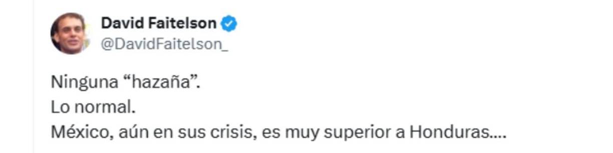 Otro de los mensajes de Faitelson sobre la selección de Honduras. 