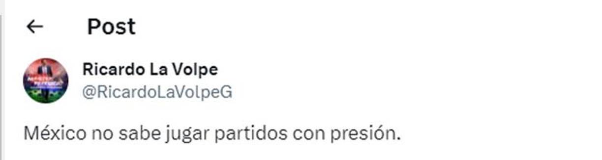El entrenador argentino Ricardo La Volpe también dio su punto de vista sobre la derrota de México ante Honduras.
