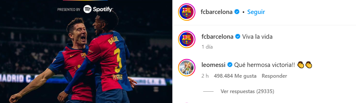 La reacción de Lionel Messi tras la goleada del Barcelona al Real Madrid.