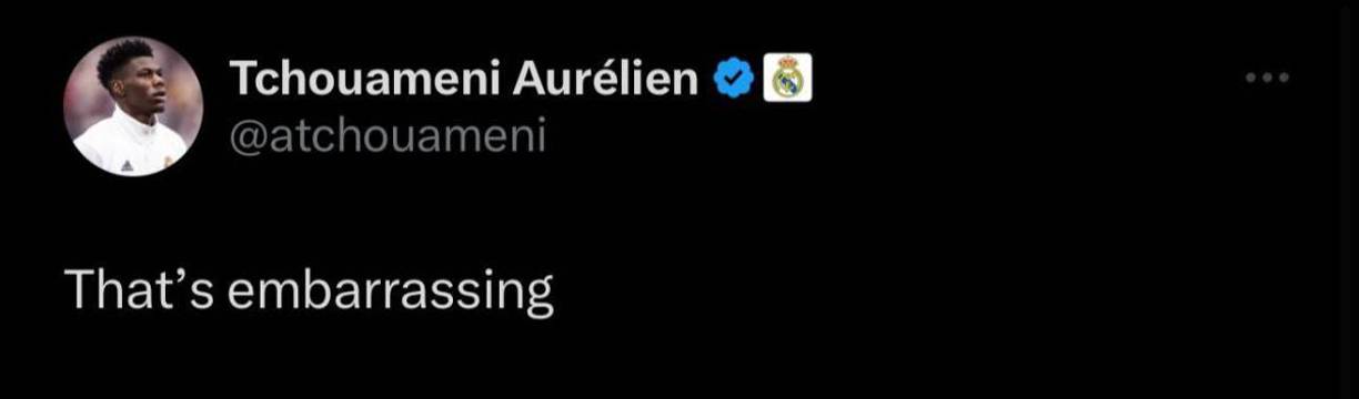 Aurélien Tchouameni es un gran seguidor de Twitter y en el camerino dejó un mensaje.