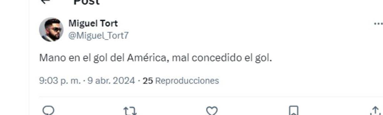”Mano en el gol del América, mal concedido el gol”.