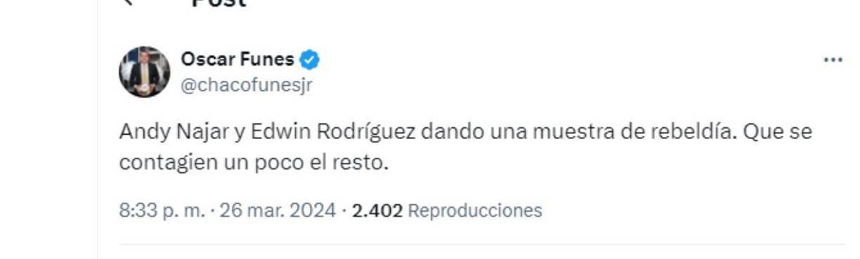 Chaco Funes destacó a Andy Nájar y Edwin Rodríguez. 
