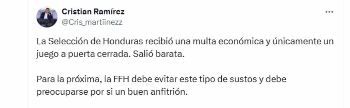 Prensa hondureña coincide que el castigo terminó siendo leve para Honduras ya que se esperaba lo peor. 