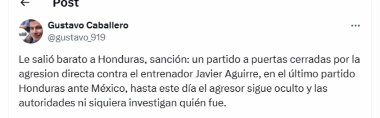 Gustavo Caballero de Honduras dejó su comentario. 