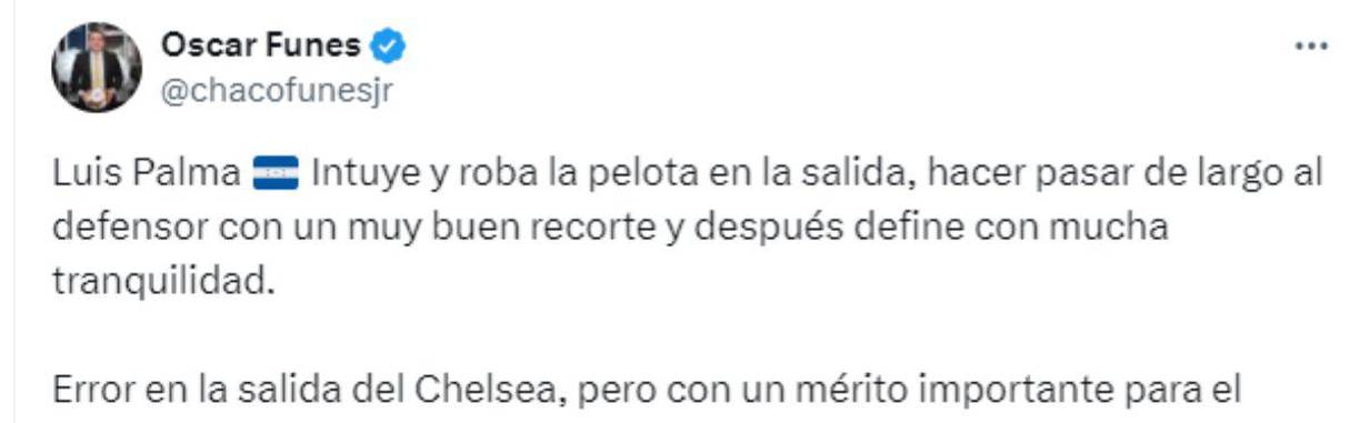 Chco Funes se pronunció sobre el golazo marcado por Luis Palma.