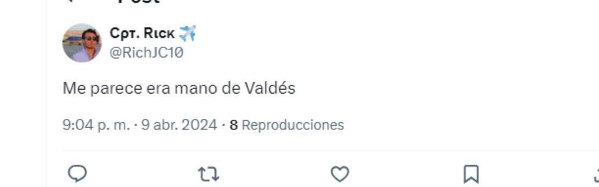 ”Me parece era mano de Valdés”, fue otro de los comentarios.