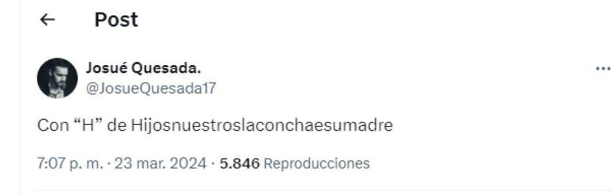 El periodista Josué Quesada de Costa Rica se burló de Honduras: “Con H de Hijos nuestros.”
