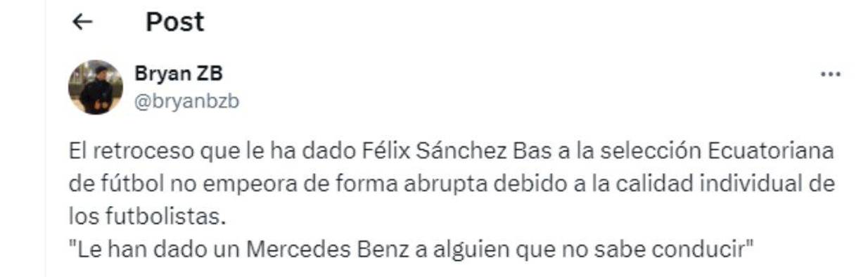El gran señalado por los ecuatorianos es el director técnico Félix Sánchez.