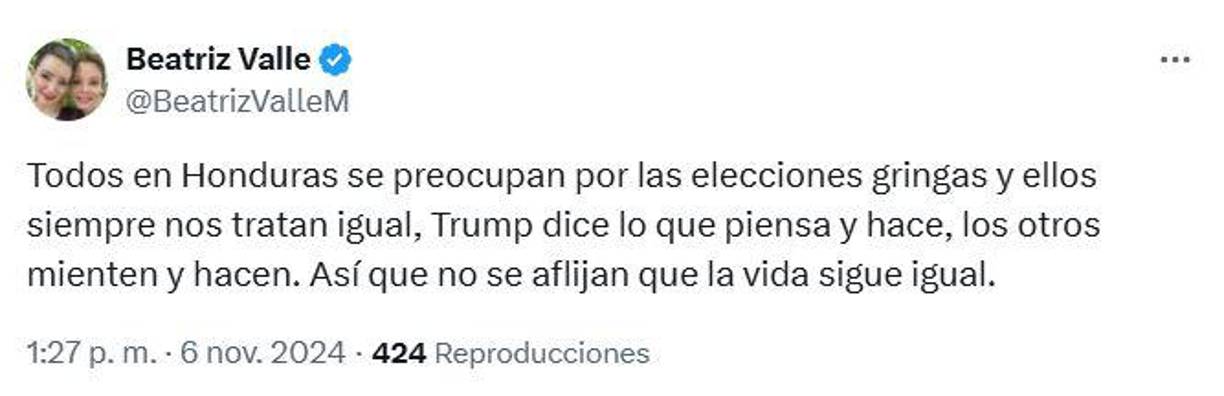 Beatriz Valle, exembajadora de Honduras en Canadá, cuestionó que independientemente de cualquier administración de gobierno en Estados Unidos, el trato hacia nuestro país, siempre será igual. 