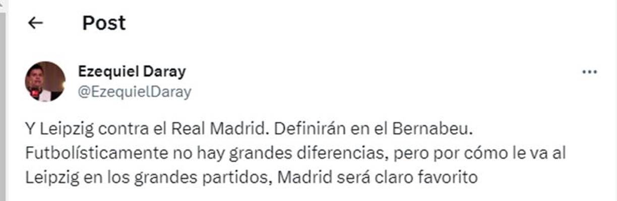 Leipzi se verá las caras ante Real Madrid.