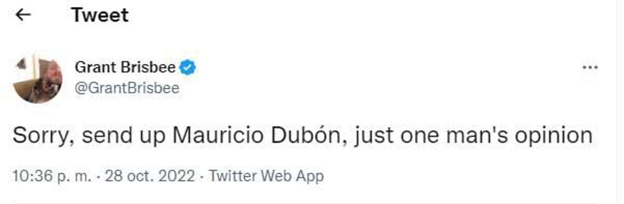 Grant Brisbee dejó mensajes sobre Mauricio Dubón en sus redes sociales.
