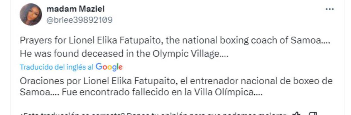 Miles de mensajes de solidaridad por la muerte del entrenador de boxeo de Samoa.