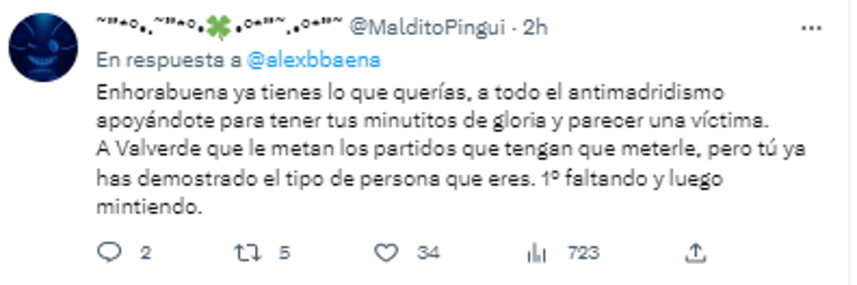 Tras lo ocurrido, el futbolista del Villarreal fue blanco de críticas en redes sociales y muchos aficionados del Real Madrid salieron en defensa del jugador uruguayo.