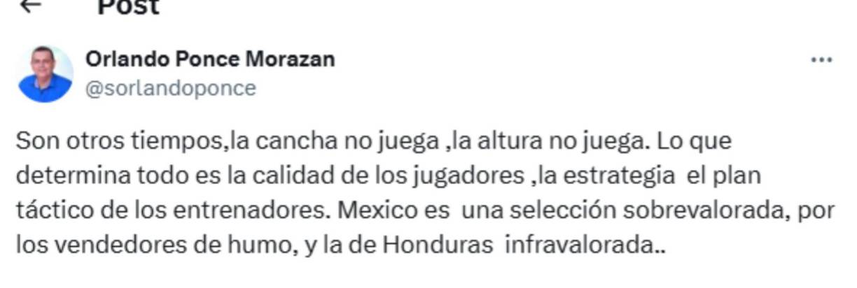 Orlando Ponce Morazán dejó su punto de vista. 