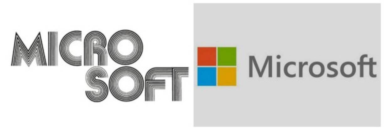El logo original de MICROSOFT refleja muy bien la época en la que fue creado (1975) y luego de algunos cambios de diseño, llegamos al logo actual.