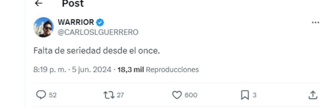 ”Falta de seriedad desde el once”, dijo el periodista mexicano Carlos Guerrero. 