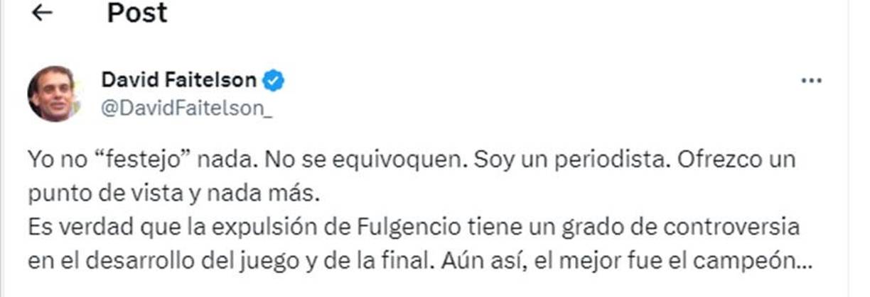 Faitelson se defendió de las críticas ya que siempre se ha caracterizado por fuertes mensajes contra el América. Hoy labora en Televisa, la casa televisora de las Águilas. 