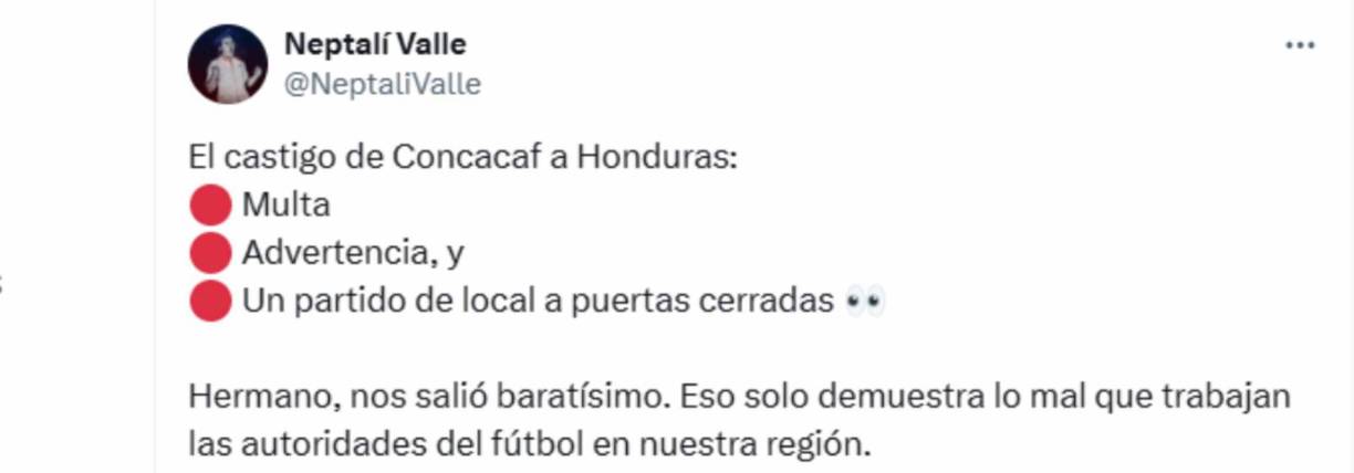 ”Hermano nos salió batatísimo”, reaccionó el periodista hondureño Neptalí Valle. 