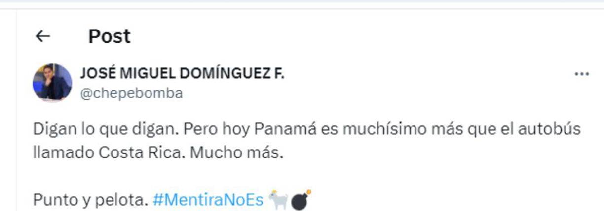 ChepeBomba de Panamá señaló que su selección sigue siendo mejor que Costa Rica.
